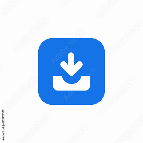 inbox section receiving icon sign vector