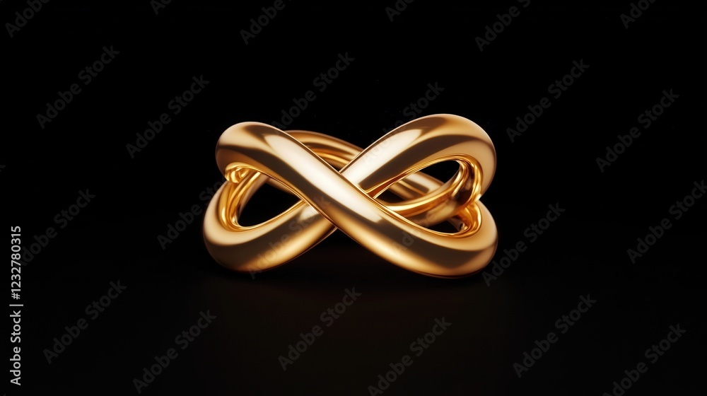 gold infinity symbol on black background gold infinity symbol on black background