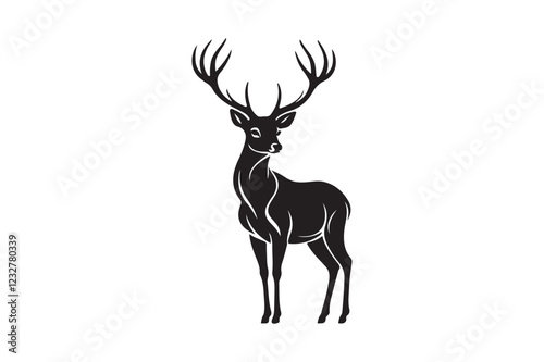 Deer Silhouette Illustration for Wildlife and Nature Designs