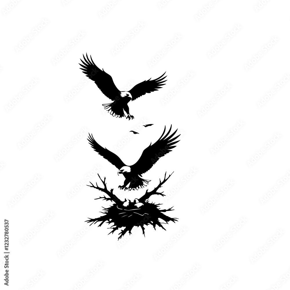Obraz premium Bald Eagles Vector Logo Design