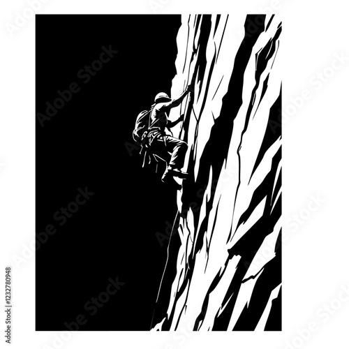 Rock Climbing Vector Logo Design