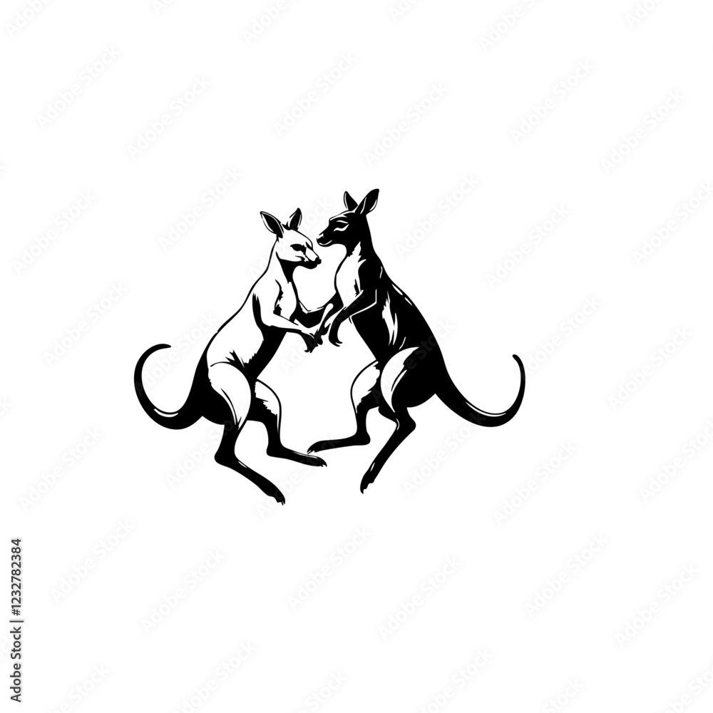 Fototapeta premium Kangaroos Vector Logo Design