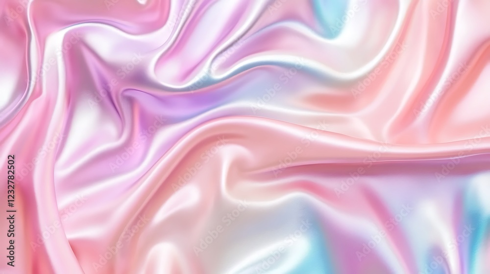 Fototapeta premium Pastel Iridescent Silk Fabric Draped Softly