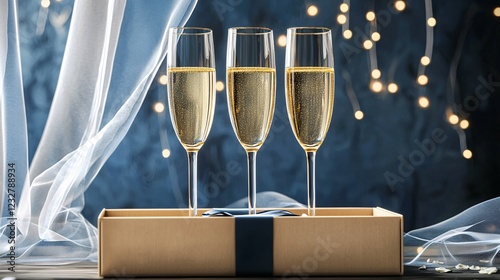 Engraved Champagne Flutes in a Decorative Box for Special Celebrations and Personalization Ideas photo