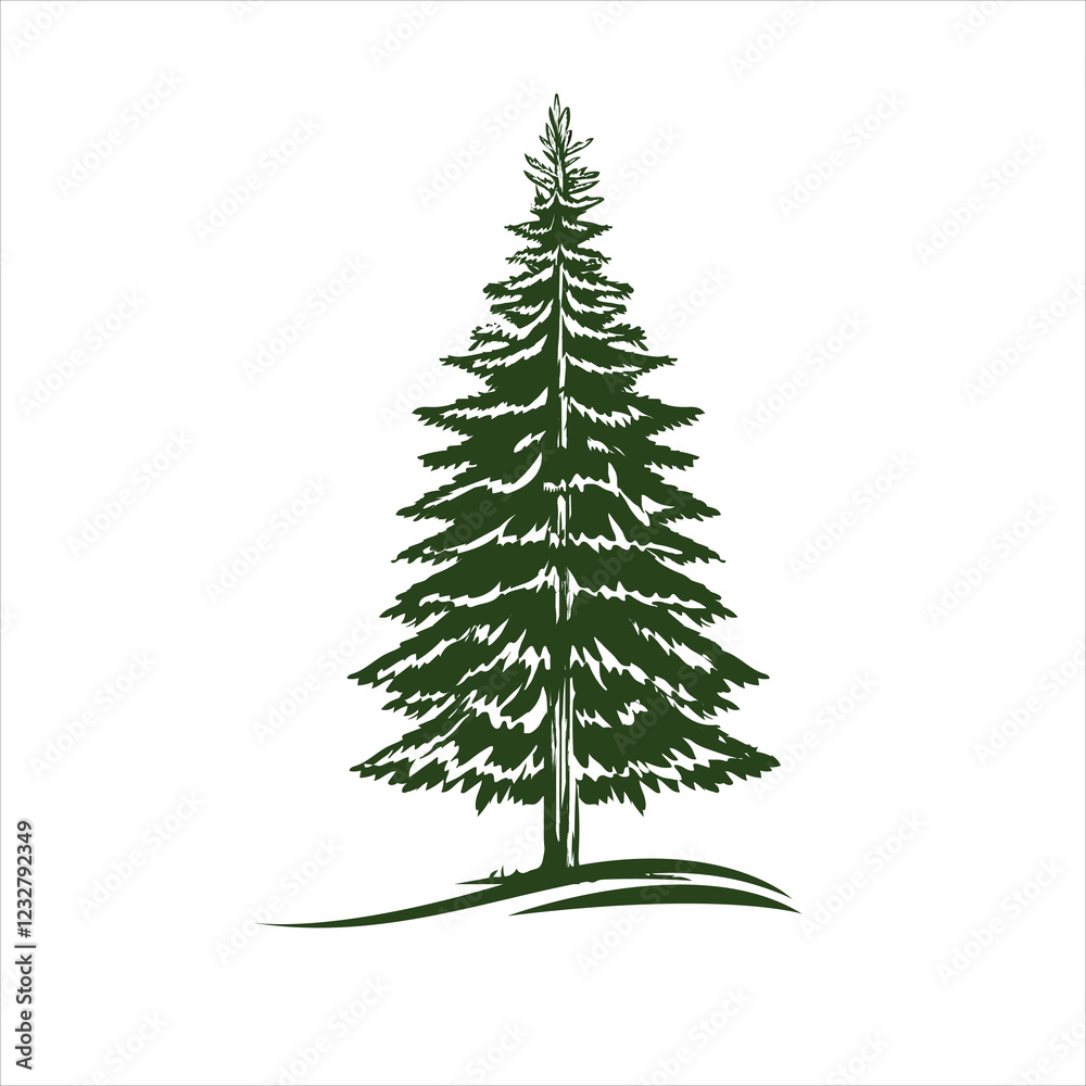 Vector pine tree silhouette Vector pine tree silhouette