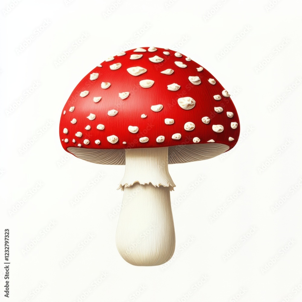 red mushroom with white spots on a white background red mushroom with white spots on a white background