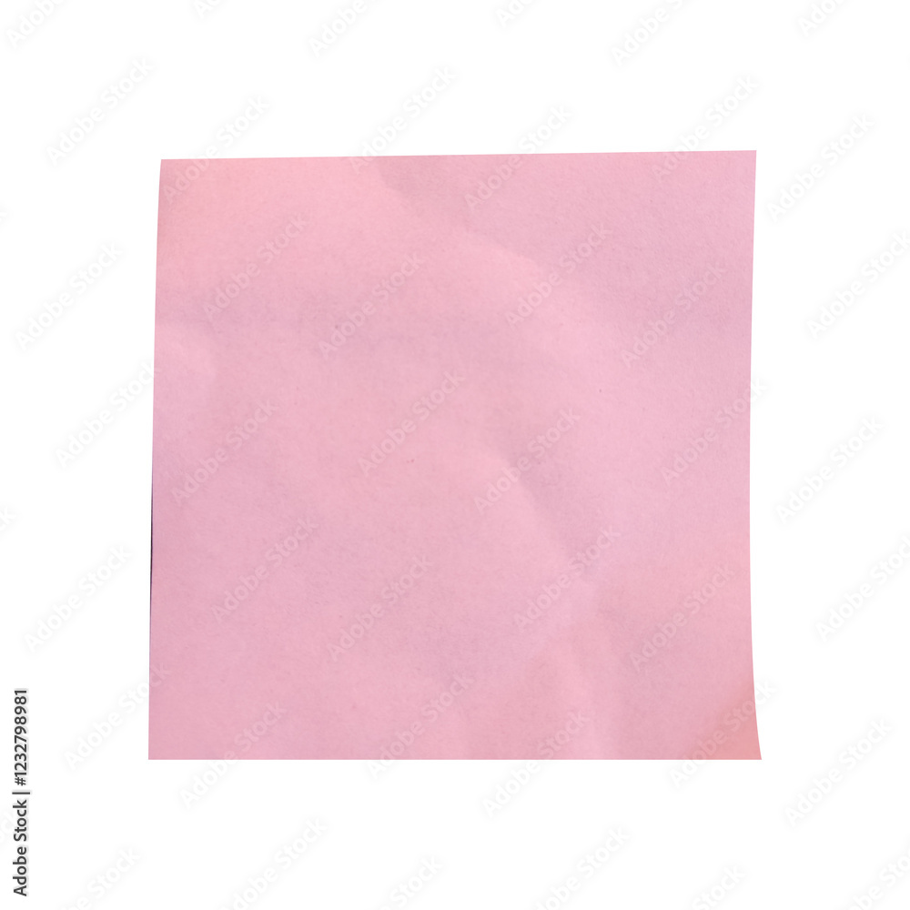 Fototapeta premium Pink Sticky Note Isolated on Transparent Background