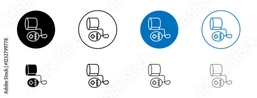 Sphygmomanometer icons set. vector illustration