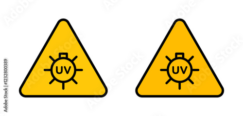 UV light do not look signs set. vector illustration