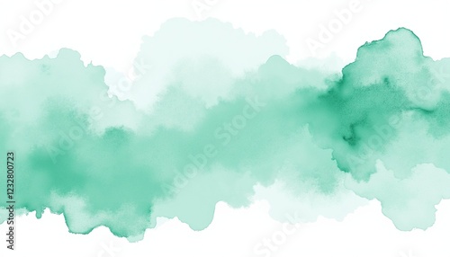 Watercolor abstract background in mint green hues