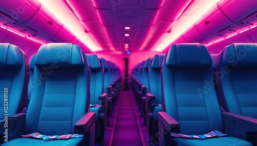 Neon Airplane Interior: A Vivid Journey