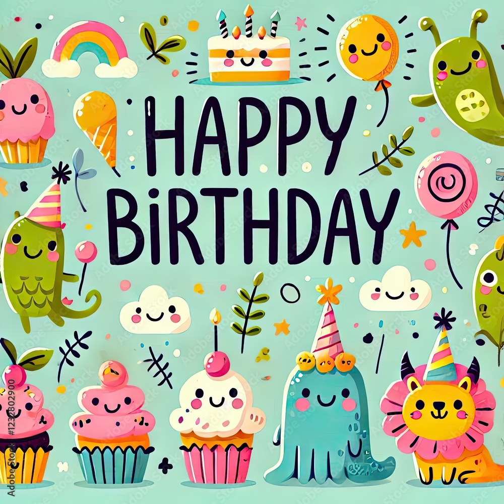 Fototapeta premium happy card with animals