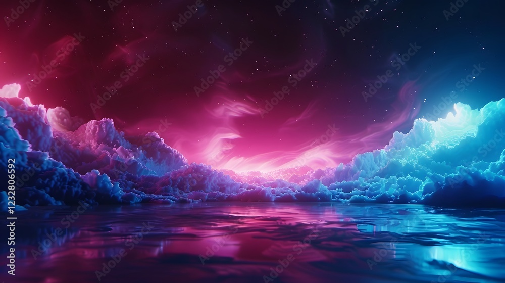 Fototapeta premium Mesmerizing Gradient Blending of Vibrant Cyan and Magenta Hues