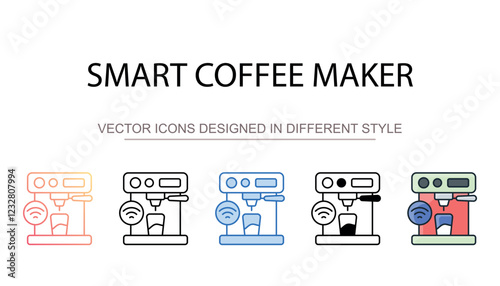 Smart Coffee Maker icon design with white background stock illustration