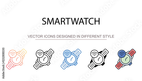 Smartwatch icon design with white background stock illustration