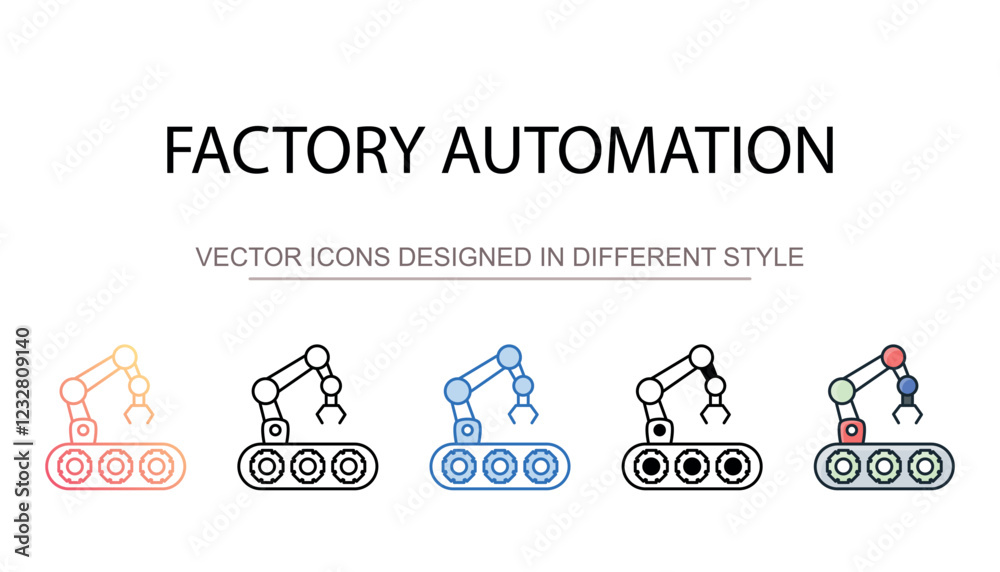 Factory Automation icon design with white background stock illustration Factory Automation icon design with white background stock illustration
