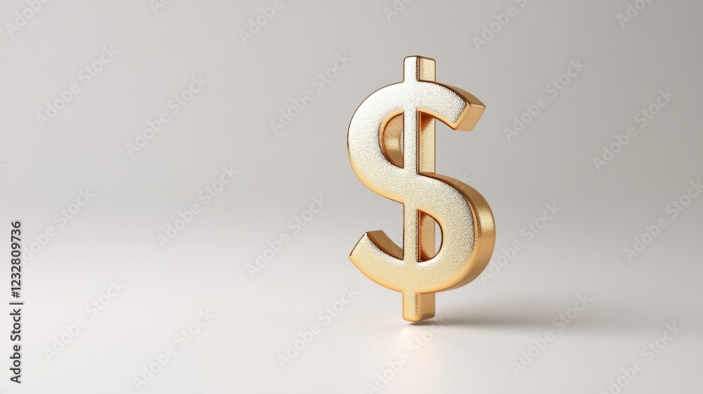 3d rendering golden dollar sign on white background 3d rendering golden dollar sign on white background