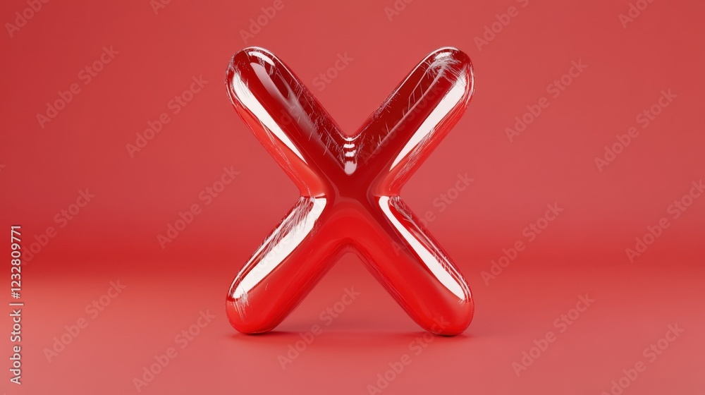 3d rendering of a red x symbol on a red background 3d rendering of a red x symbol on a red background