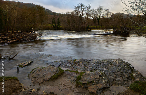 Horseshoe Falls on the River Dee near Llangollen, North Wales, UK