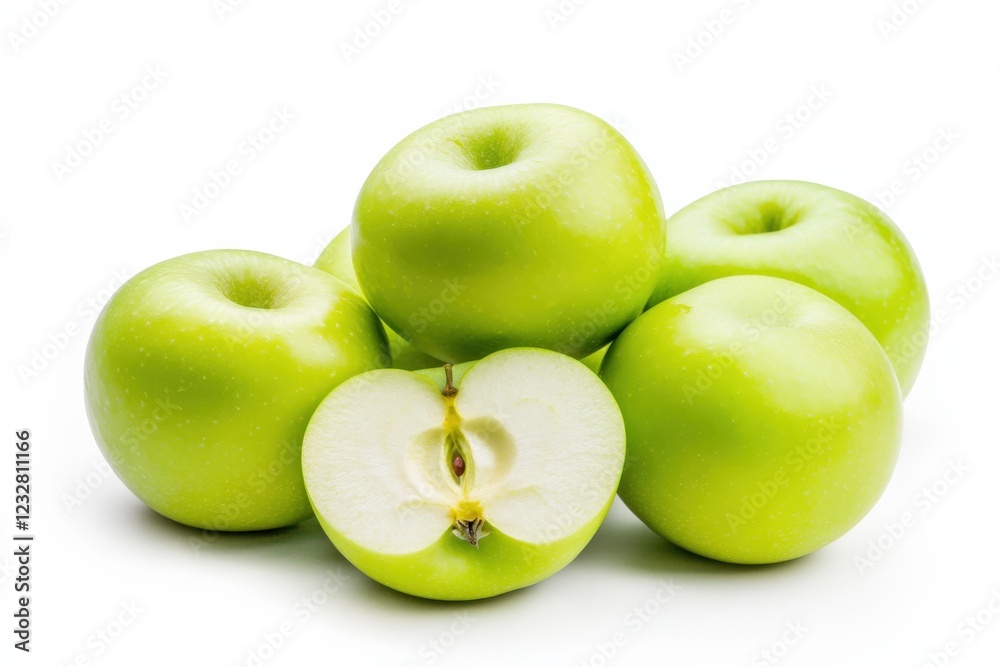 fresh green apples isolated on white background fresh green apples isolated on white background