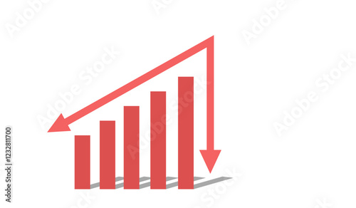 Financial graph, Business concept, Price increase, Price decrease