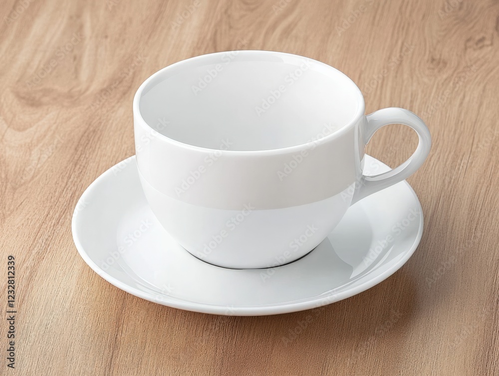 white teacup and saucer on a wooden table white teacup and saucer on a wooden table