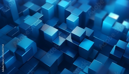 Fototapeta Naklejka Na Ścianę i Meble -  abstract background with squares cube colorful blue