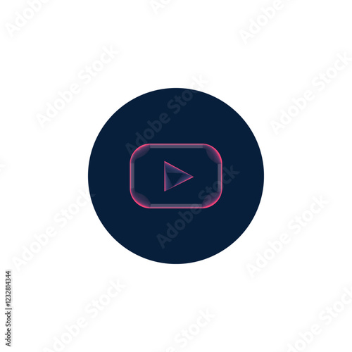 Neon effect social media icon