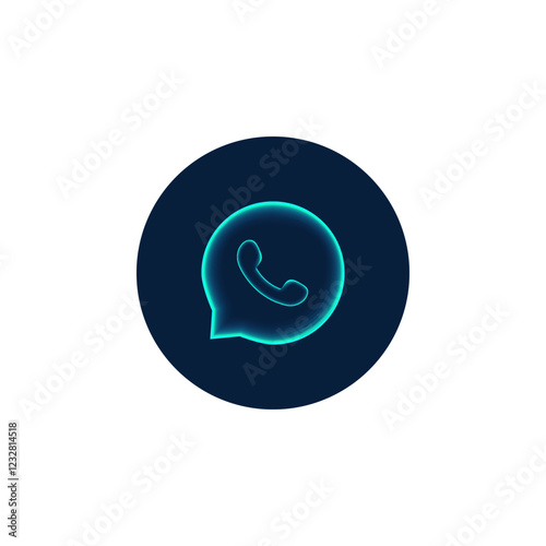 Neon effect social media icon