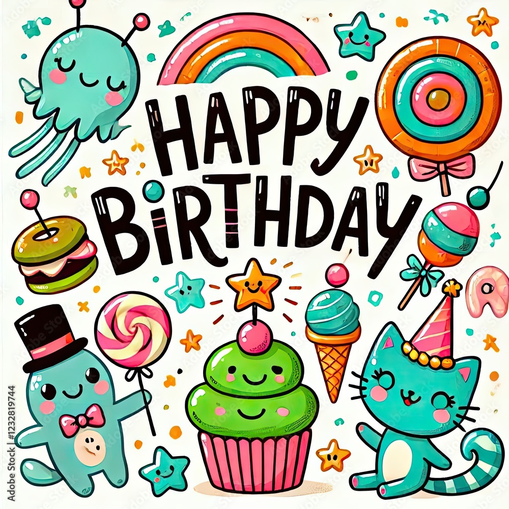 Fototapeta premium happy card with animals