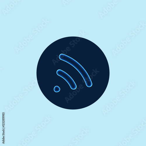 Neon effect social media icon