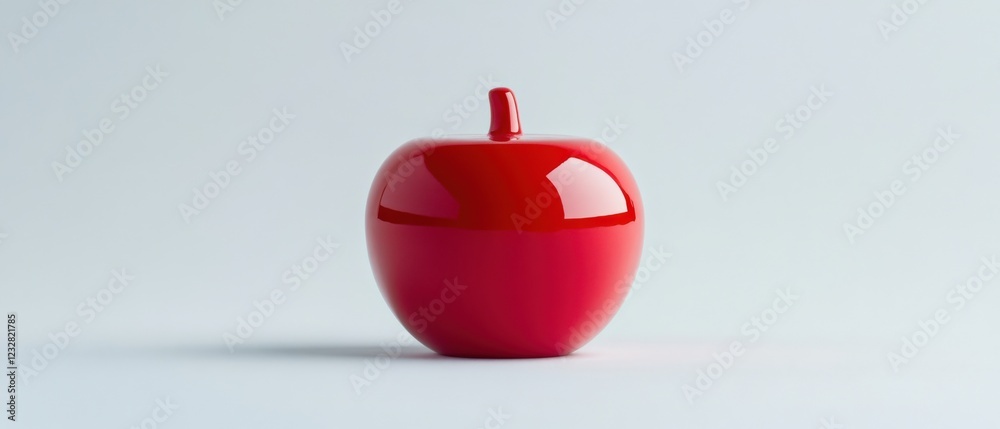 Obraz premium shiny red apple on white background
