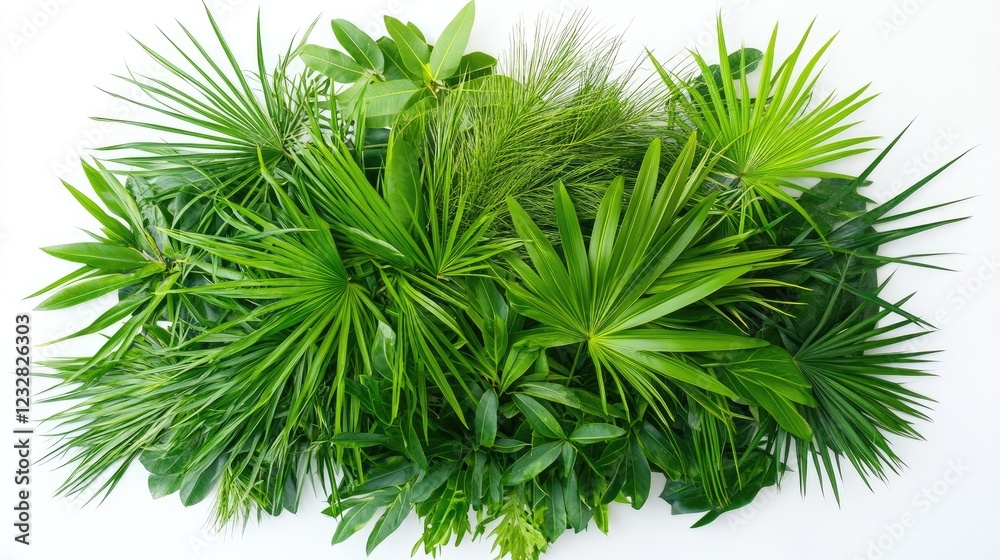 Lush Green Tropical Foliage Arrangement Display