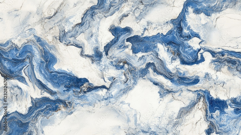 Abstract Blue and White Marble Swirl Pattern Abstract Blue and White Marble Swirl Pattern