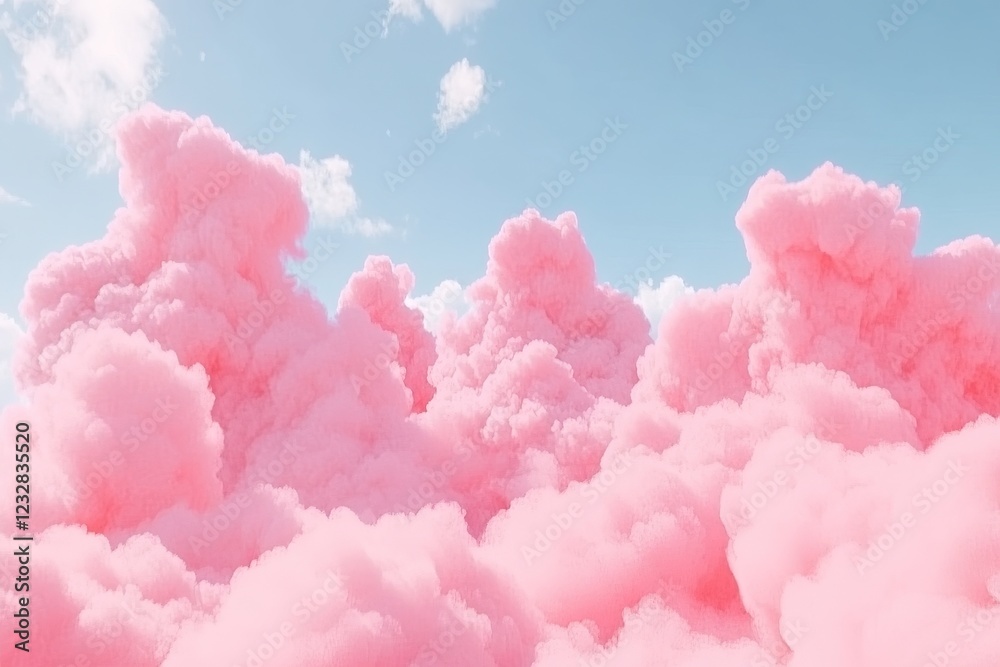 Soft Pink Clouds Against a Clear Blue Sky in Daylight Soft Pink Clouds Against a Clear Blue Sky in Daylight