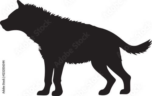 hyena animal silhouette icon, logo design vector art illustration photo