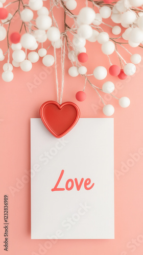Minimalist love letter card, red wax seal with 