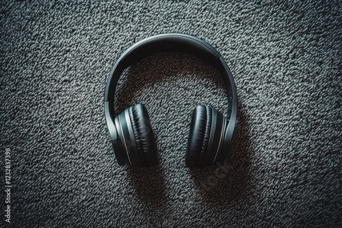 High-quality wireless headphones resting on a wooden surface in soft natural ...