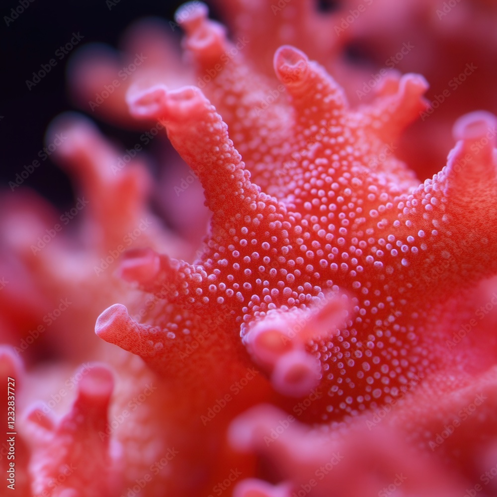 close-up of a vibrant pink coral with intricate textures close-up of a vibrant pink coral with intricate textures