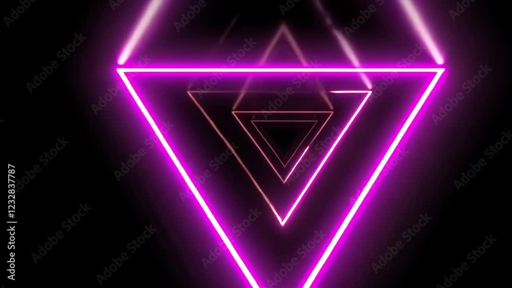 Abstract Neon Triangle Tunnel: A Psychedelic Pink Light Show Abstract Neon Triangle Tunnel: A Psychedelic Pink Light Show