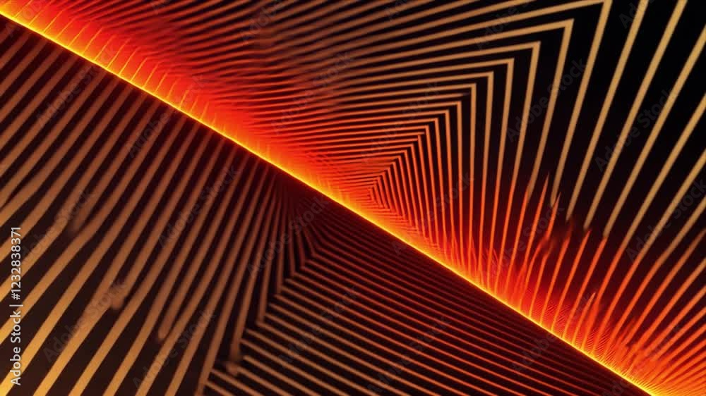 Abstract Orange and Black Geometric Tunnel Abstract Orange and Black Geometric Tunnel