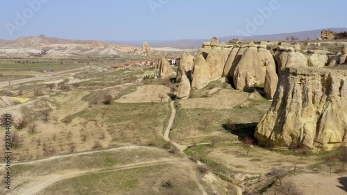 Cappadocia, Göreme National Park, Turkey, Drone 4k, 
Sunset, Sunrise, Application plan, Beautiful landscapes,