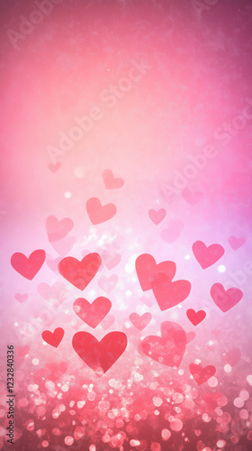 Watercolor hearts on textured handmade paper
