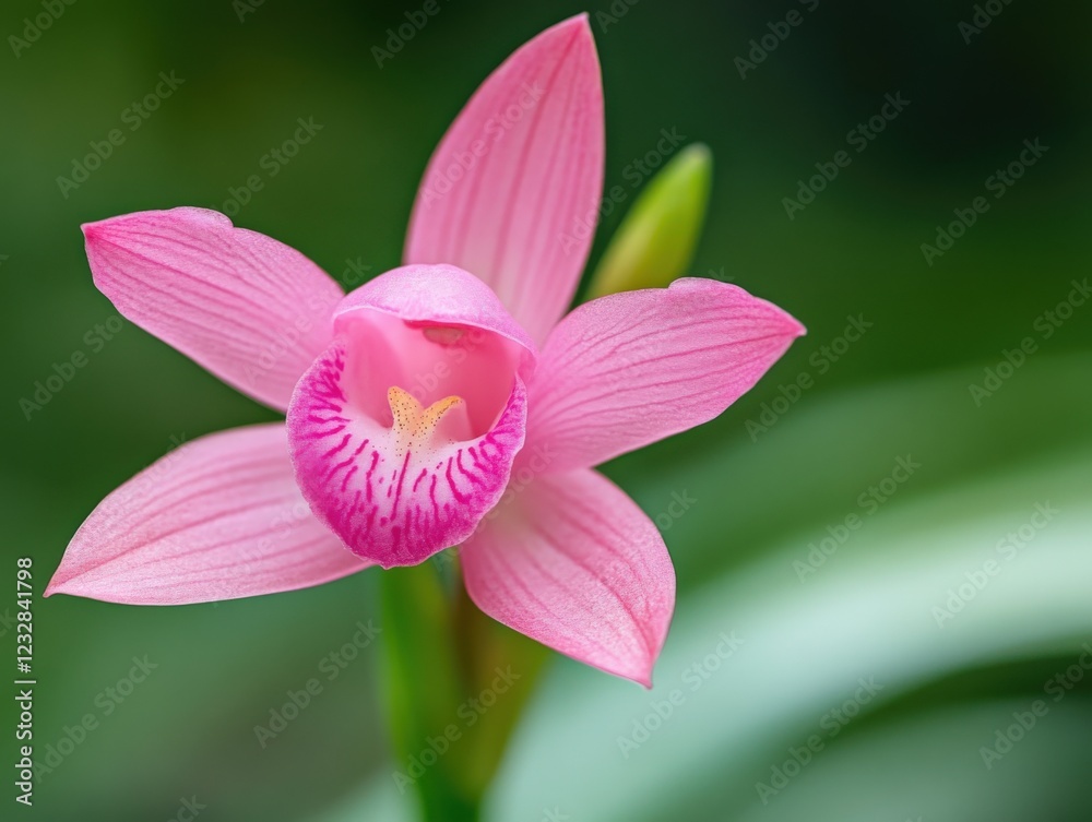 close-up of a beautiful pink orchid flower close-up of a beautiful pink orchid flower