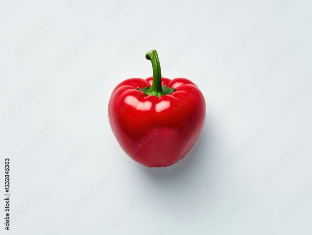 fresh red bell pepper on a white background fresh red bell pepper on a white background