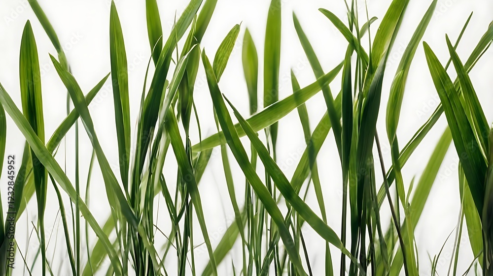 Naklejka premium Grass isolated on white and white background, Green grass on the white background.