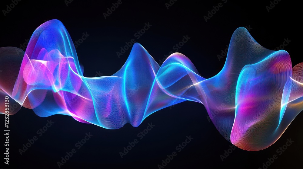 Abstract Neon Wave Light Flow Design