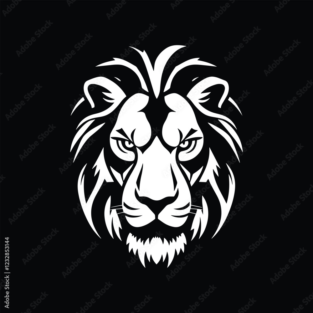 Obraz premium Vector illustration of lion head silhouette