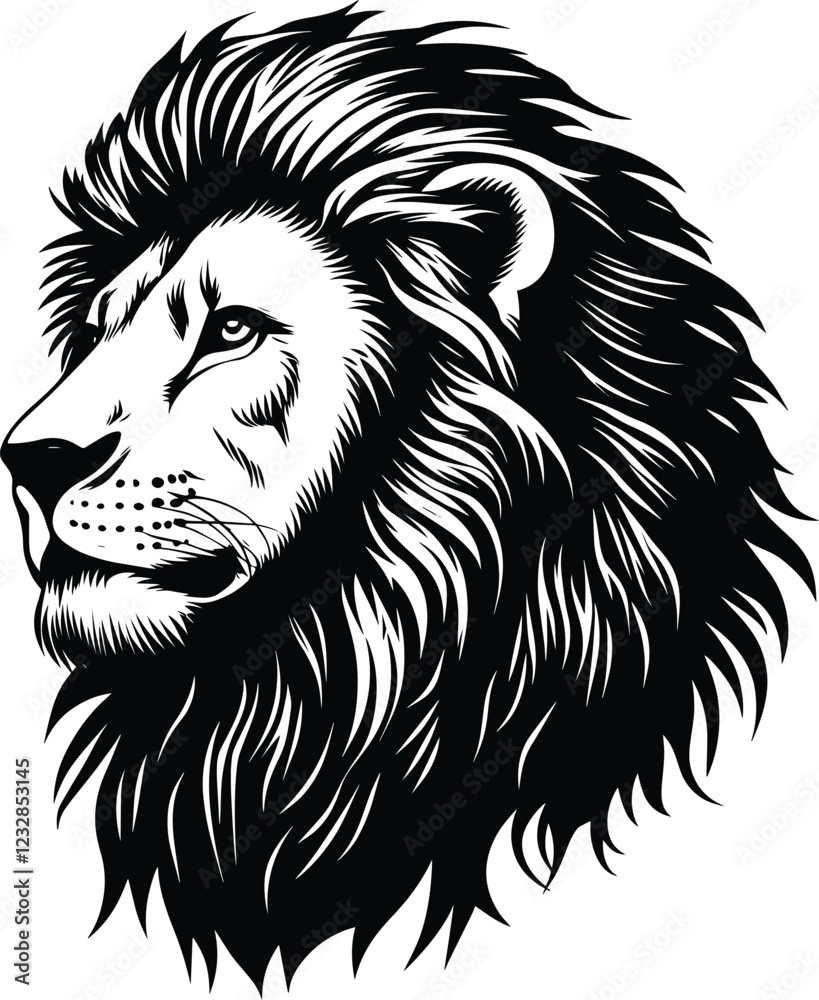 Obraz premium Vector illustration of lion head silhouette