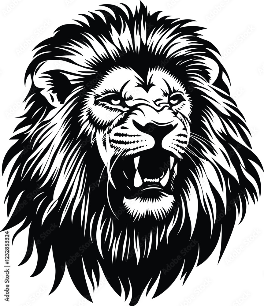 Fototapeta premium Vector illustration of lion head silhouette